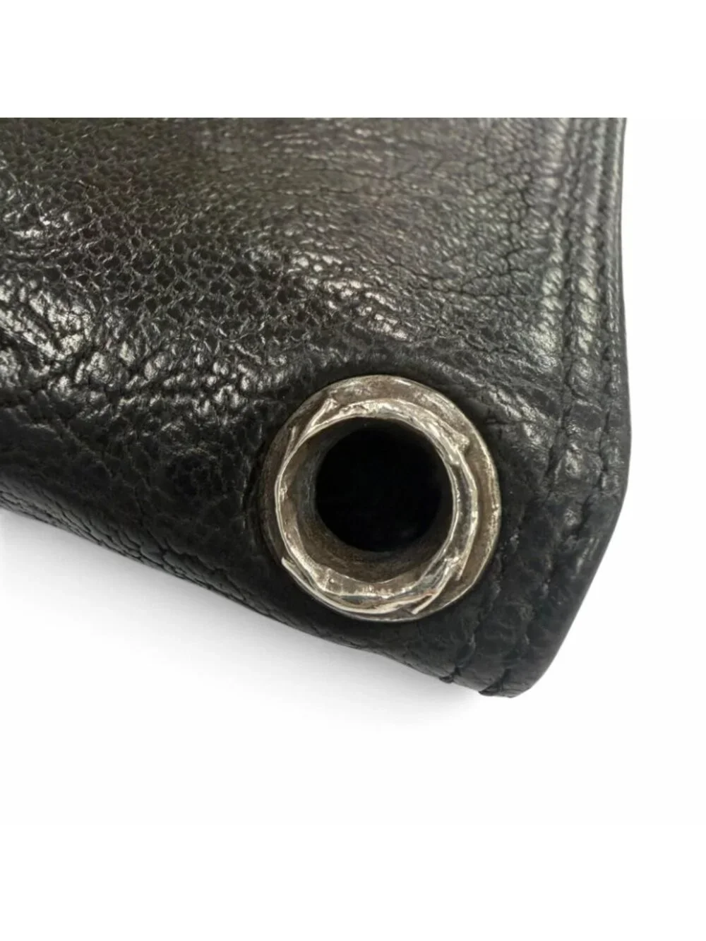 Chrome Hearts Card Case Leather 925 with Grommet Scroll Label Bifold Business